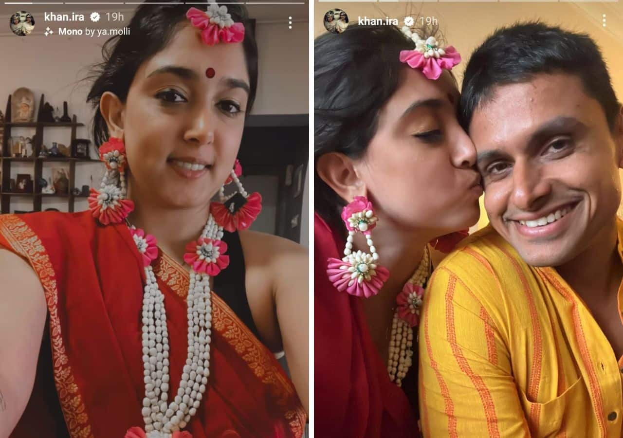 Aamir Khan’s daughter Ira Khan looks lovely in red saree during pre-wedding rituals with Nupur Shikhare; shares new pictures