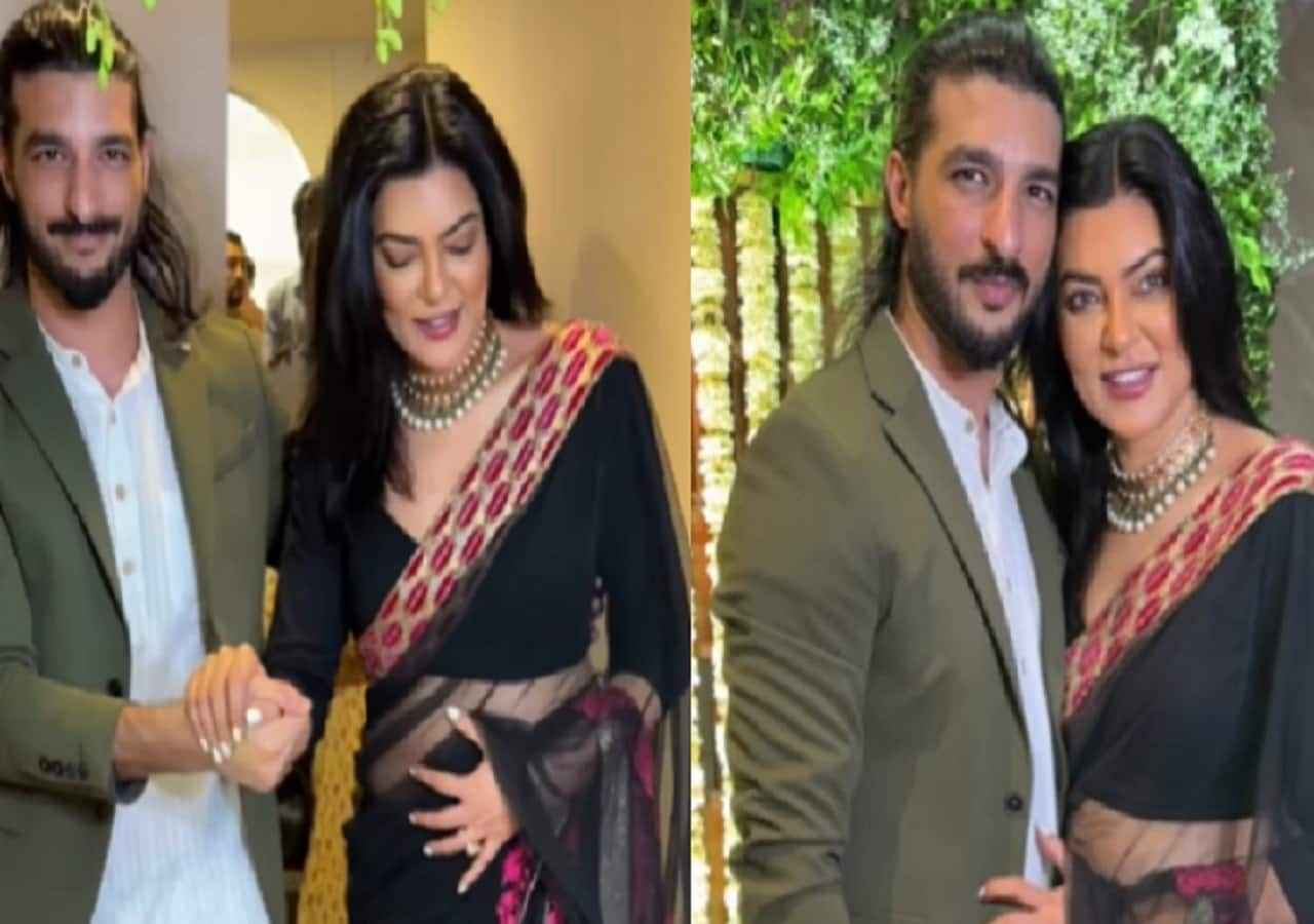 Sushmita Sen poses romantically with ex boyfriend Rohman Shawl at Ramesh Taurani’s Diwali bash; gets massively trolled [Watch video]