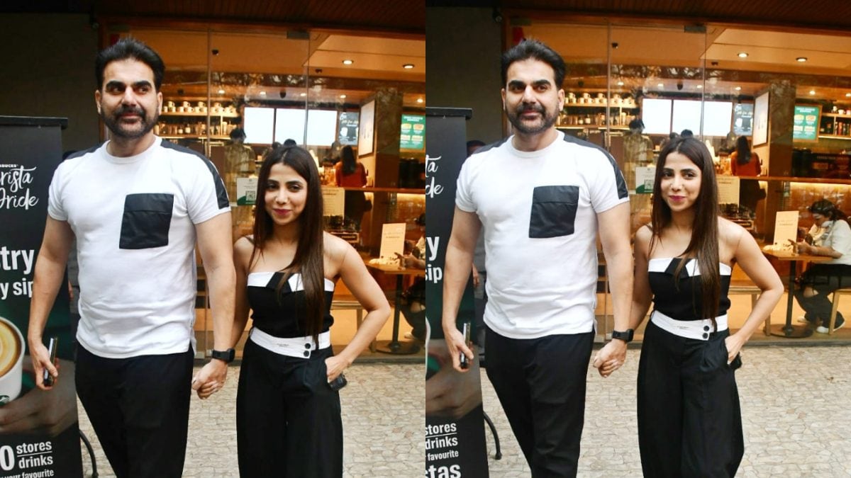 Arbaaz Khan And Sshura Khan Walk Hand-In-Hand As They Twin In Monochrome Shades, Photos