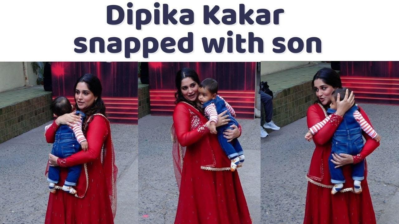 Dipika Kakar clicked on Jhalak Dikhhla Jaa 11 sets with son Ruhaan; duo all set to cheer for Shoaib Ibrahim [Video]