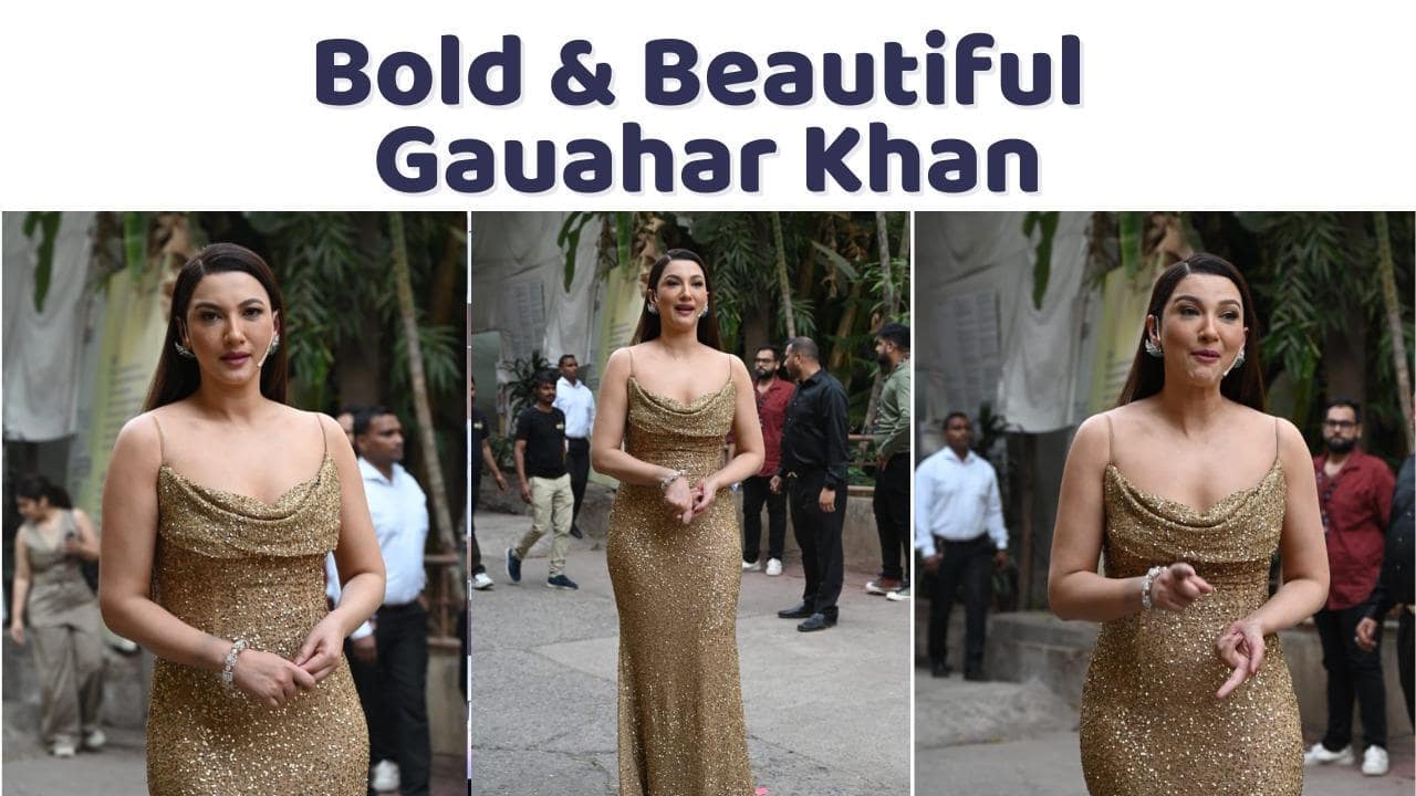 Gauahar Khan stuns in a golden gown on Jhalak Dikhhla Jaa 11 sets, this is how paparazzi REACTS [Video]